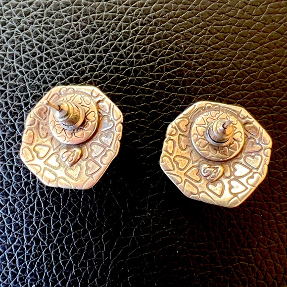 BRIGHTON Sonoran Knot Button Style Pierced Earrings Silver Plated - Picture 9 of 10